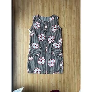 Vintage NWT Stripes and Flower Shift Marimekko-Style Sundress - Size L